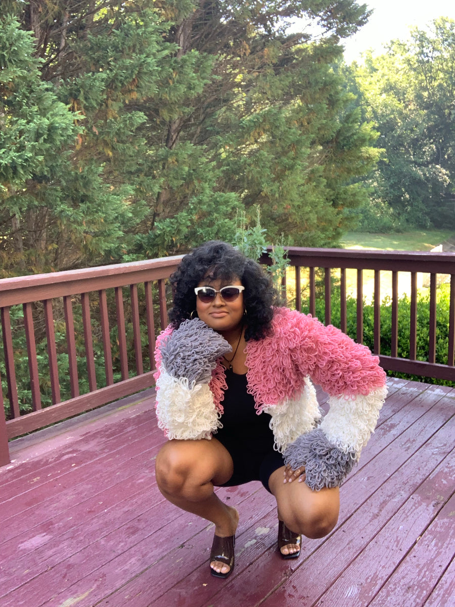 The Jerome Jacket Shaggy crochet jacket Stitch d by India