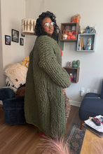 Load image into Gallery viewer, Chunky Blanket Duster (Olive Green)
