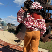 Load image into Gallery viewer, Chunky Blanket Cardigan  and hat set - Multi colorway
