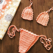 Load image into Gallery viewer, peachy beach crochet bikini