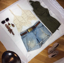 Load image into Gallery viewer, The Honey Fringe Crop Top